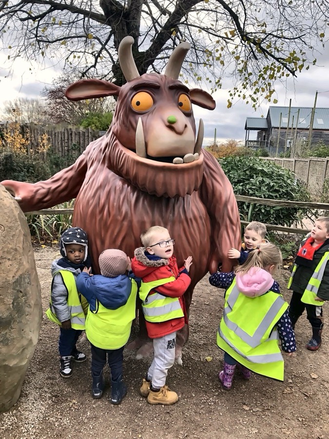 Children on a Forest School outdoor adventure at Handprints Nurseries